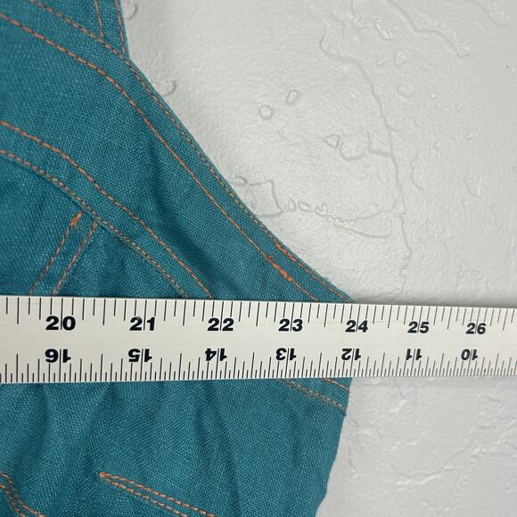 Alain Weiz Linen Dress Womens 20 Sleeveless Linen Button Front Boho Pocket - Picture 5 of 6